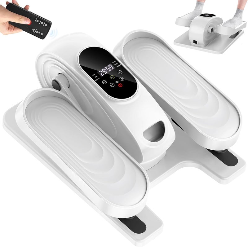 DamKee Under Desk Elliptical Exercise Machine, Electric Ellipse Leg Exerciser as Seen on TV, 15 Speeds Foot Exerciser While Sitting for Seniors, Portable Seated Pedal Exerciser for Home Office - Image 1